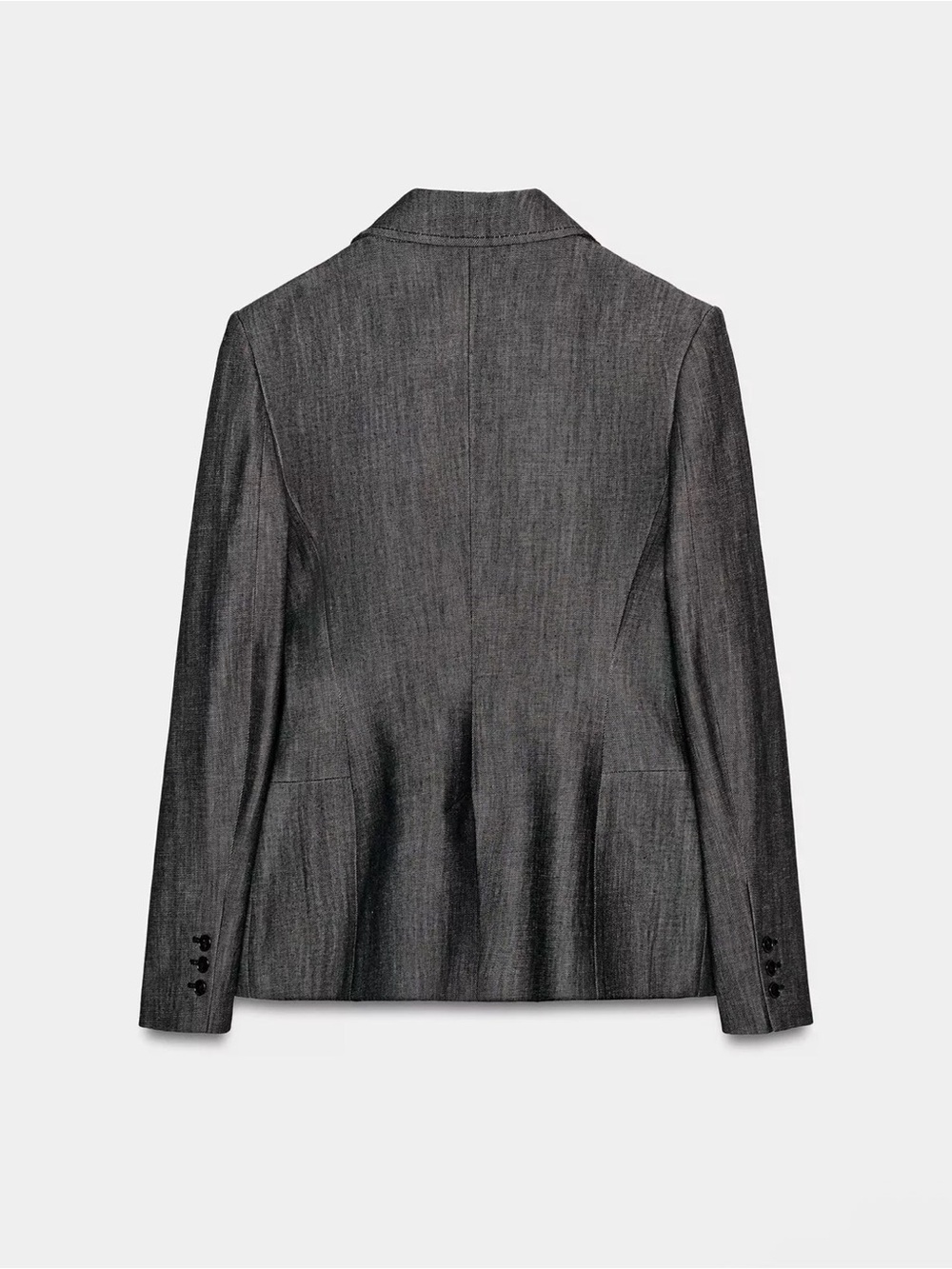 Charcoal Black Denim Blazer & Wide-Leg Jeans Set - Picture 2 of 10